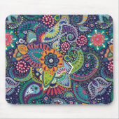 Neonmehrfarbenblumenpaisley-Muster Mousepad (Vorne)
