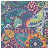 Neonmehrfarbenblumenpaisley-Muster Stoff (Nahaufnahme)