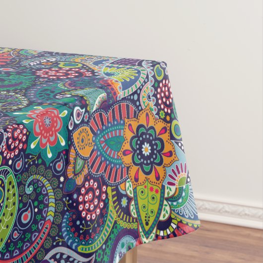 Neonmehrfarbenblumenpaisley-Muster Tischdecke (Beispiel)