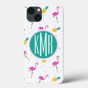 Neonmonogramm der flamingo- iPhone 13 hülle