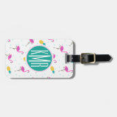 Neonmonogramm der flamingo-| gepäckanhänger (Vorderseite horizontal)