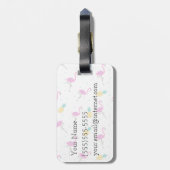 Neonmonogramm der flamingo-| gepäckanhänger (Rückseite vertikal)