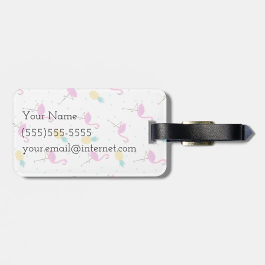 Neonmonogramm der flamingo-| gepäckanhänger (Rückseite horizontal)