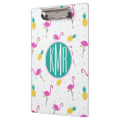 Neonmonogramm der flamingo-| klemmbrett (Links)