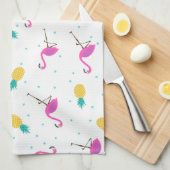 Neonmonogramm der flamingo-| küchentuch (Viertel Falte)