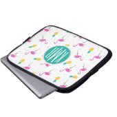Neonmonogramm der flamingo-| laptopschutzhülle (Vorne Knopf)