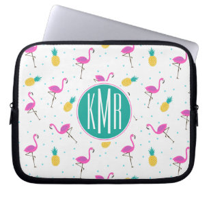 Neonmonogramm der flamingo- laptopschutzhülle
