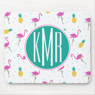 Neonmonogramm der flamingo-  mousepad