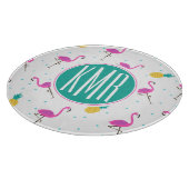 Neonmonogramm der flamingo-| schneidebrett (Ecke)