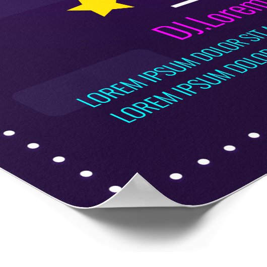 Neonmusikalischer Hintergrund mit E-Gitarre Poster (Ecke)