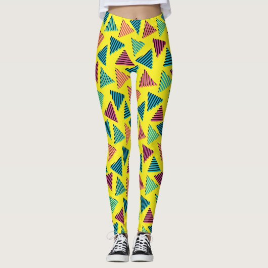 Neonmuster der 80er/90er Jahre Leggings (Vorderseite)