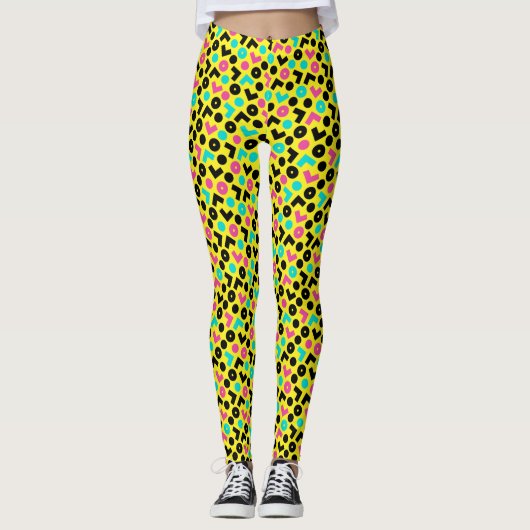 Neonmuster der 80er/90er Jahre Leggings (Vorderseite)