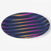 Neonmuster der 80er Jahre Pappteller (Schrägansicht)