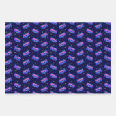 Neonmuster der Boom Box der 80er Jahre Geschenkpapier Set (Vorderseite 2)