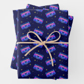 Neonmuster der Boom Box der 80er Jahre Geschenkpapier Set (Beispiel)