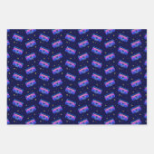 Neonmuster der Boom Box der 80er Jahre Geschenkpapier Set (Vorderseite)