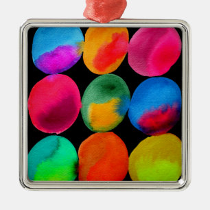 Neonmuster in Aquarellfarbe abstrakte Kunstfarbe Ornament Aus Metall