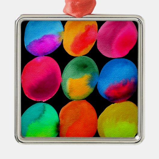 Neonmuster in Aquarellfarbe abstrakte Kunstfarbe Ornament Aus Metall (Vorne)