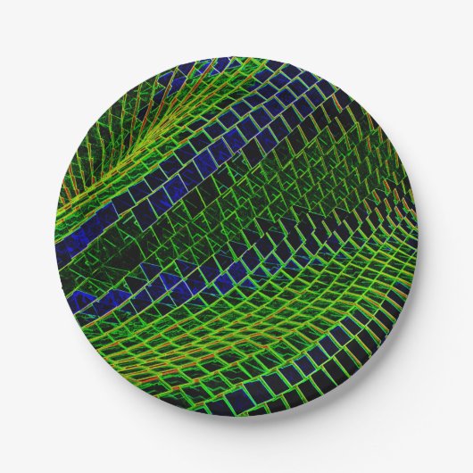 Neonmuster Pappteller (Vorderseite)