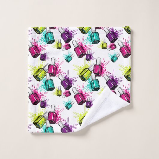 Neonnagellack-Muster Badhandtuch Set (Waschlappen)