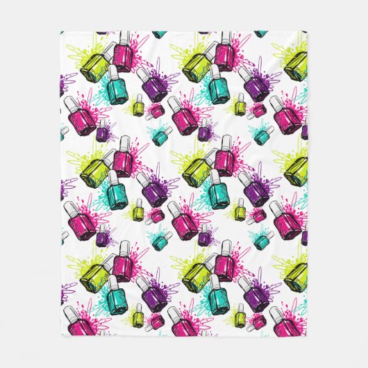 Neonnagellack-Muster Fleecedecke (Vorderseite)