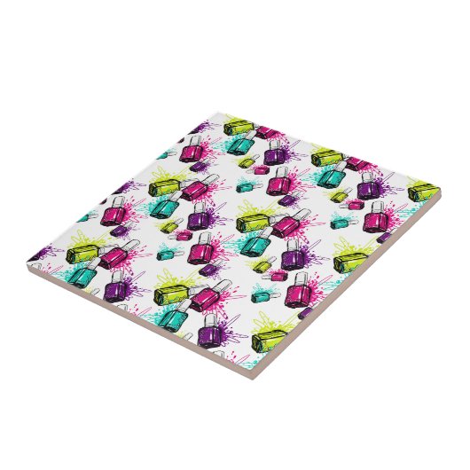 Neonnagellack-Muster Fliese (Seite)