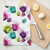 Neonnagellack-Muster Geschirrtuch (Viertel Falte)