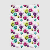 Neonnagellack-Muster Golfhandtuch (Vorderseite)