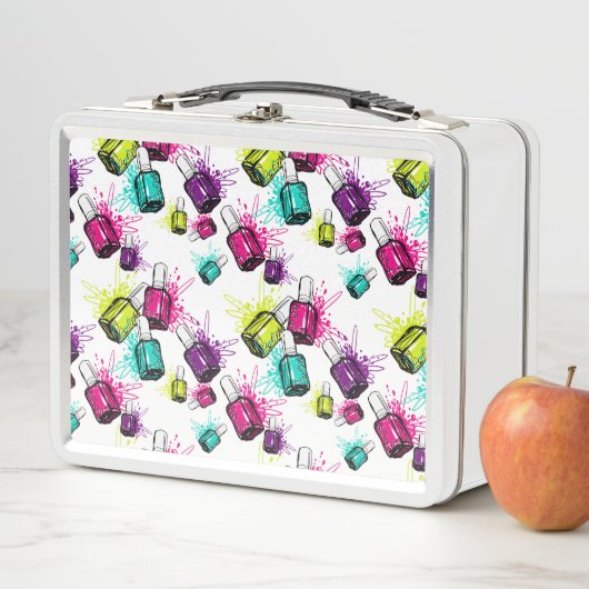 Neonnagellack-Muster Metall Brotdose (Beispiel)