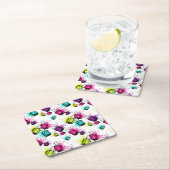 Neonnagellack-Muster Rechteckiger Pappuntersetzer (Vor Ort)