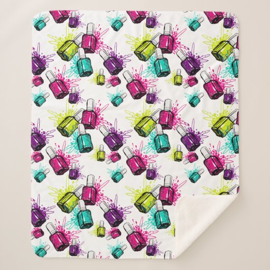 Neonnagellack-Muster Sherpadecke (Vorderseite)