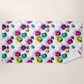 Neonnagellack-Muster Strandtuch (Vorderseite)