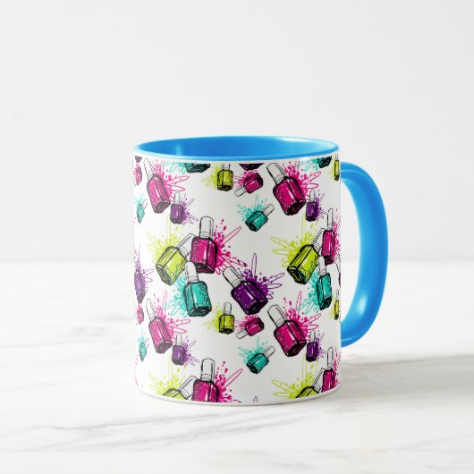 Neonnagellack-Muster Tasse (VorderseiteRechts)
