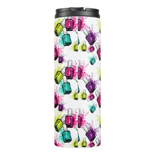 Neonnagellack-Muster Thermosbecher (Rückseite)