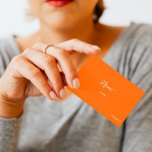 Neonorange - elegante Schrift  Visitenkarte