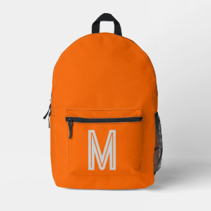 Neonorange - fett - Monogramm Bedruckter Rucksack