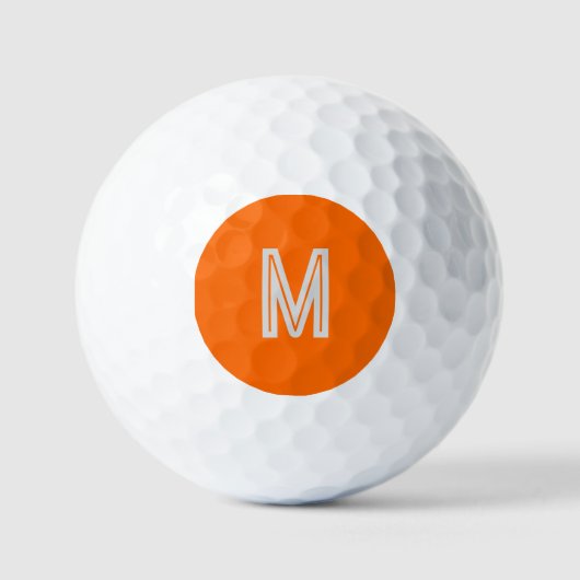 Neonorange - fett - Monogramm Golfball (Vorderseite)