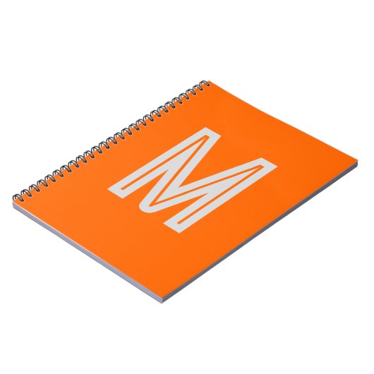 Neonorange - fett - Monogramm Notizblock (Linke Seite)