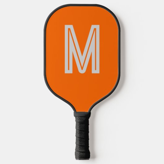 Neonorange - fett - Monogramm Pickleball Schläger (Vorderseite)