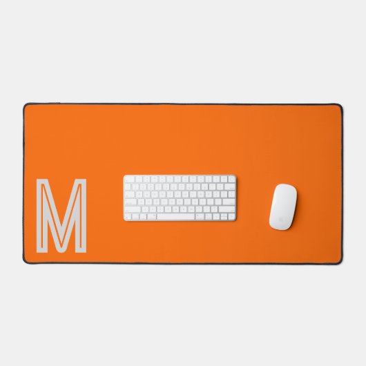 Neonorange - fett - Monogramm Schreibtischunterlage (Tastatur & Maus)