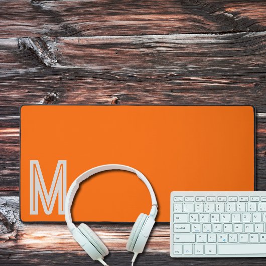 Neonorange - fett - Monogramm Schreibtischunterlage