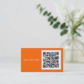 Neonorange - fett QR-Code Visitenkarte (Stehend Vorderseite)