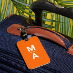 Neonorange - fette Monogramm Gepäckanhänger