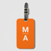 Neonorange - fette Monogramm Gepäckanhänger (Vorderseite Vertikal)