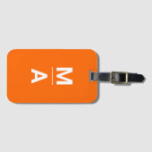Neonorange - fette Monogramm Gepäckanhänger (Vorderseite (Horizontal))