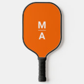 Neonorange - fette Monogramm Pickleball Schläger (Vorderseite)
