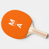 Neonorange - fette Monogramm Tischtennis Schläger (Seitenansicht)