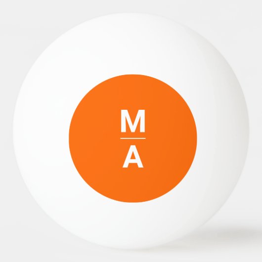 Neonorange - fette Monogramm Tischtennisball (Vorderseite)