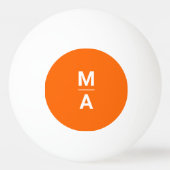 Neonorange - fette Monogramm Tischtennisball (Rückseite)