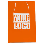 Neonorange - Fügen Sie Ihr kaltes Logo hinzu Mittlere Geschenktüte (Vorderseite)